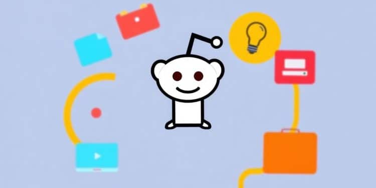 Reddit logo with career path icons.